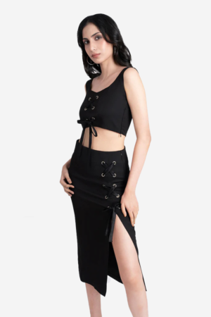 Crop Top and Midi Skirt Set