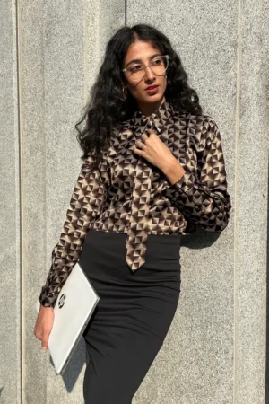 Printed Shirt With Tie