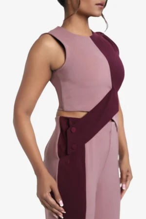 Asymmetric Buttoned Set